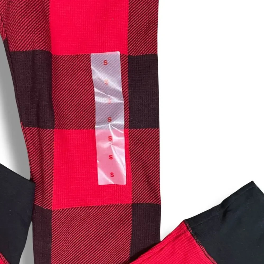 Old Navy Kids S Red Buffalo Plaid Thermal Leggings Bottoms Match the Fam Pants